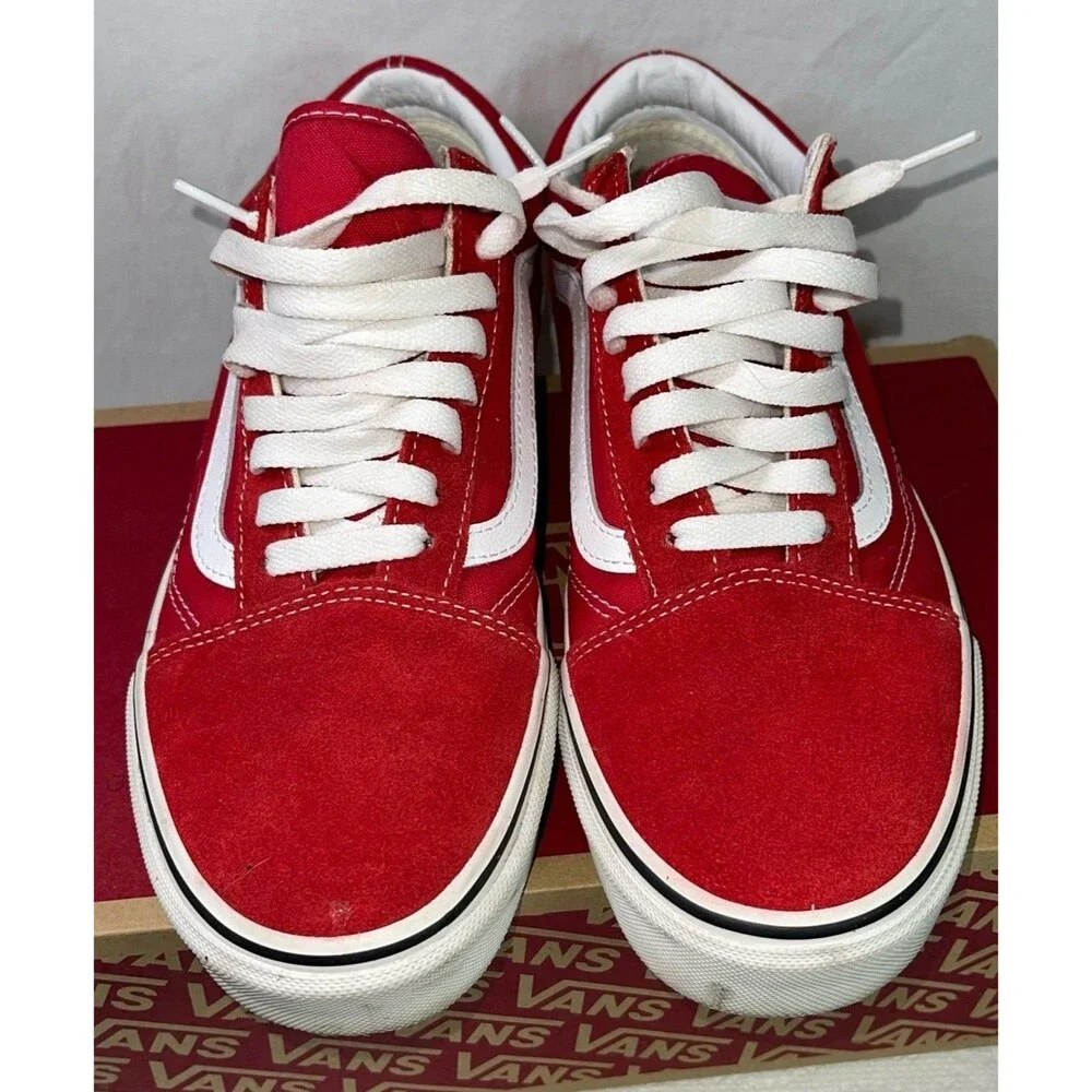 Vans Men's Old Skool Red Dahlia Low Top Skate Shoes Size 8